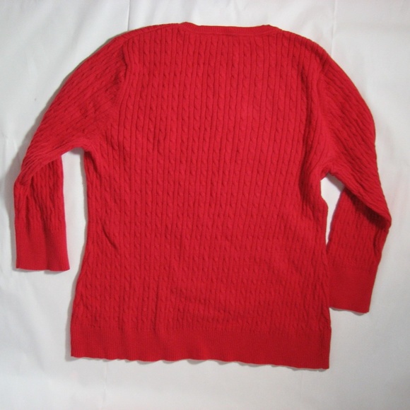 Jillian Nicole Woman Red Cable Sweater 1X Women Plus Size - Picture 2 of 4